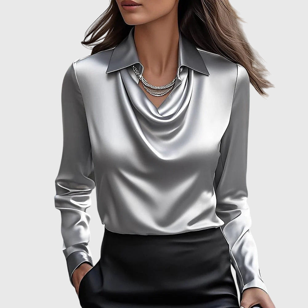 Blusa Clara | Con brillo elegante y cuello fruncido
