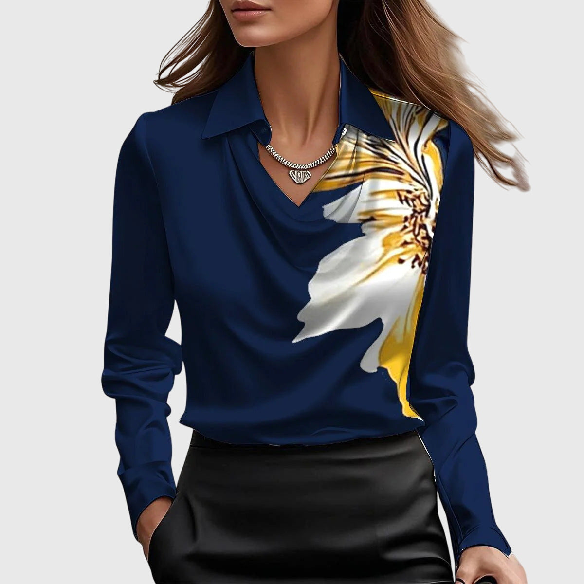 Blusa Clara | Con brillo elegante y cuello fruncido