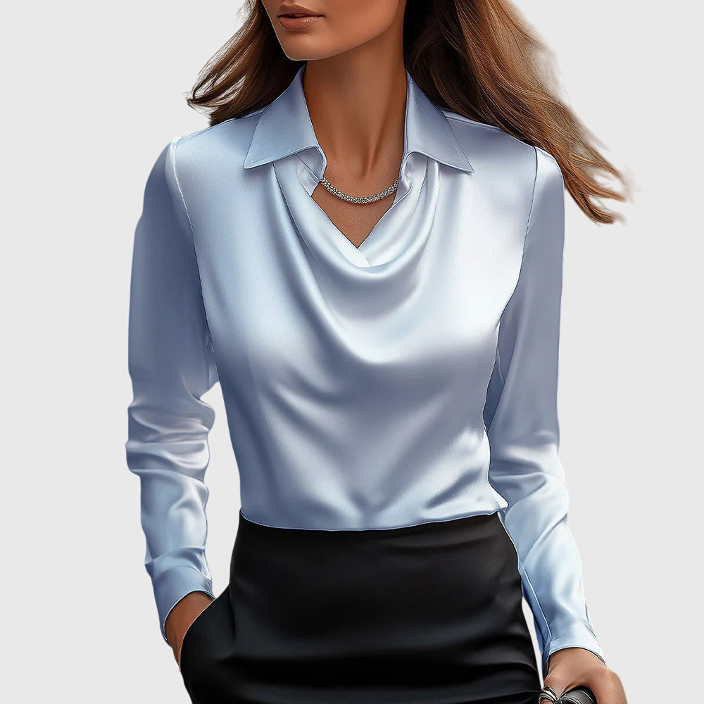 Blusa Clara | Con brillo elegante y cuello fruncido