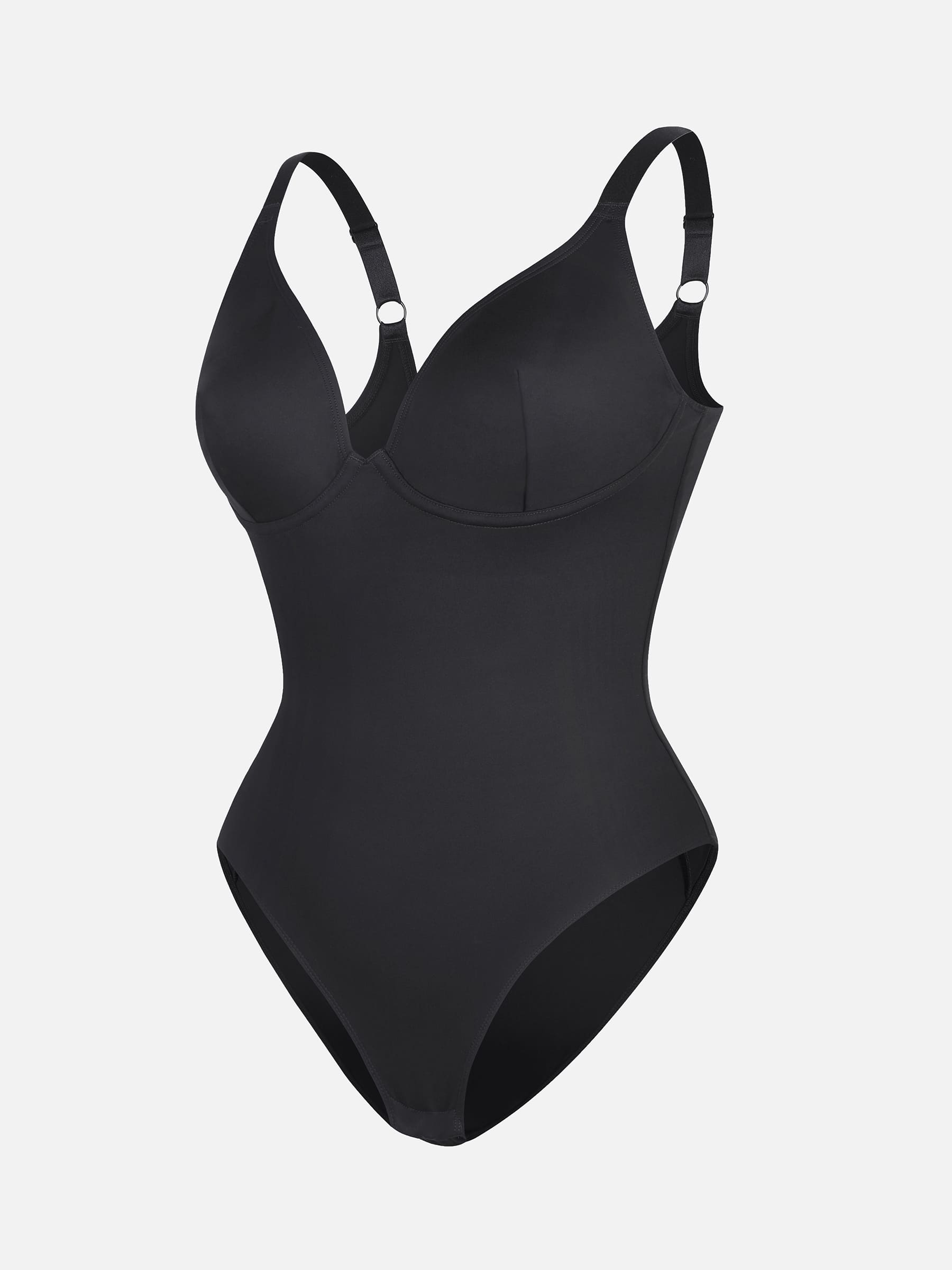 Feelingirl V Neck Adjustable Straps Tummy Control  Bodysuit