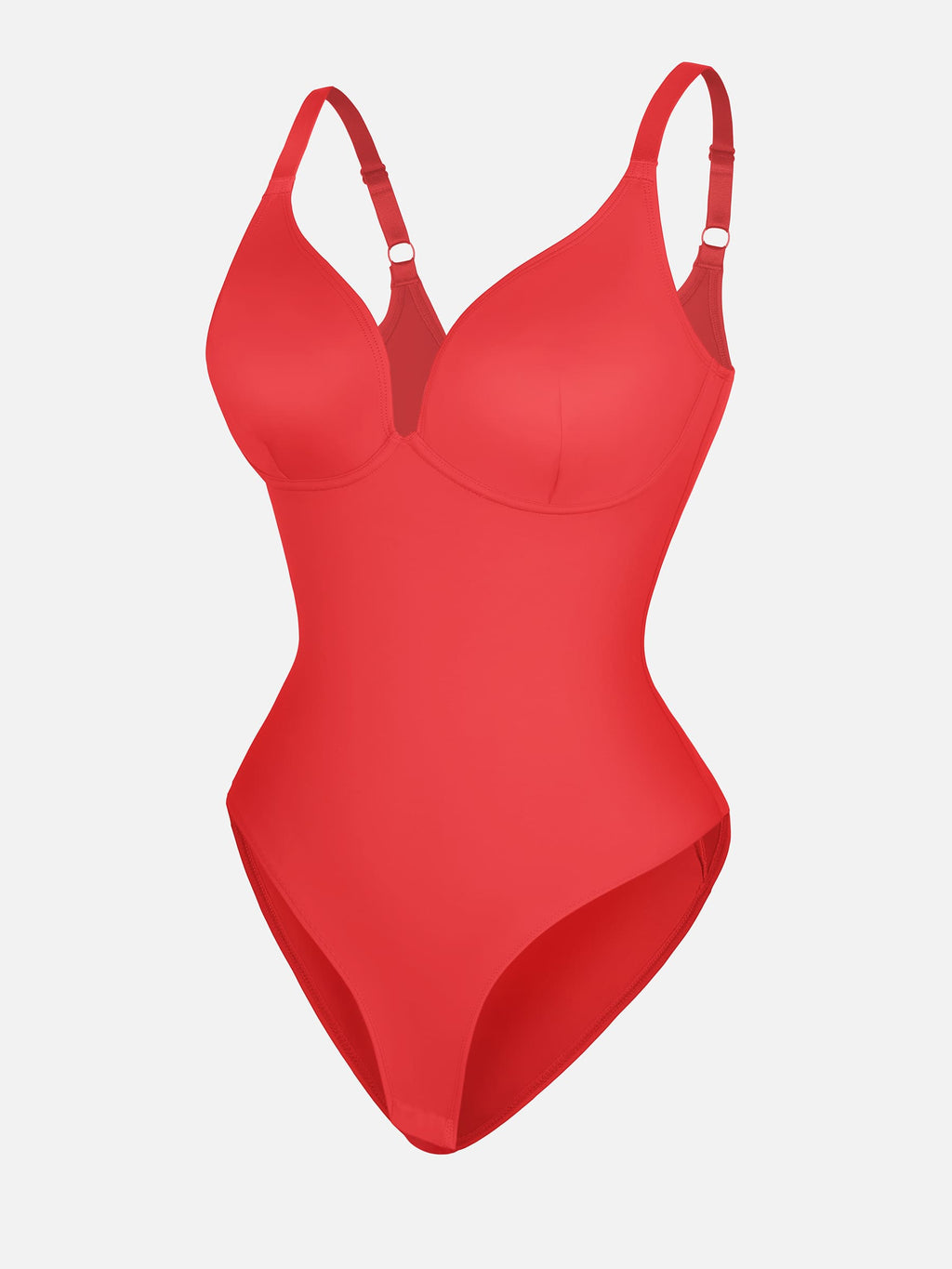 Feelingirl V Neck Adjustable Straps Tummy Control  Bodysuit