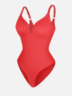 Feelingirl V Neck Adjustable Straps Tummy Control  Bodysuit