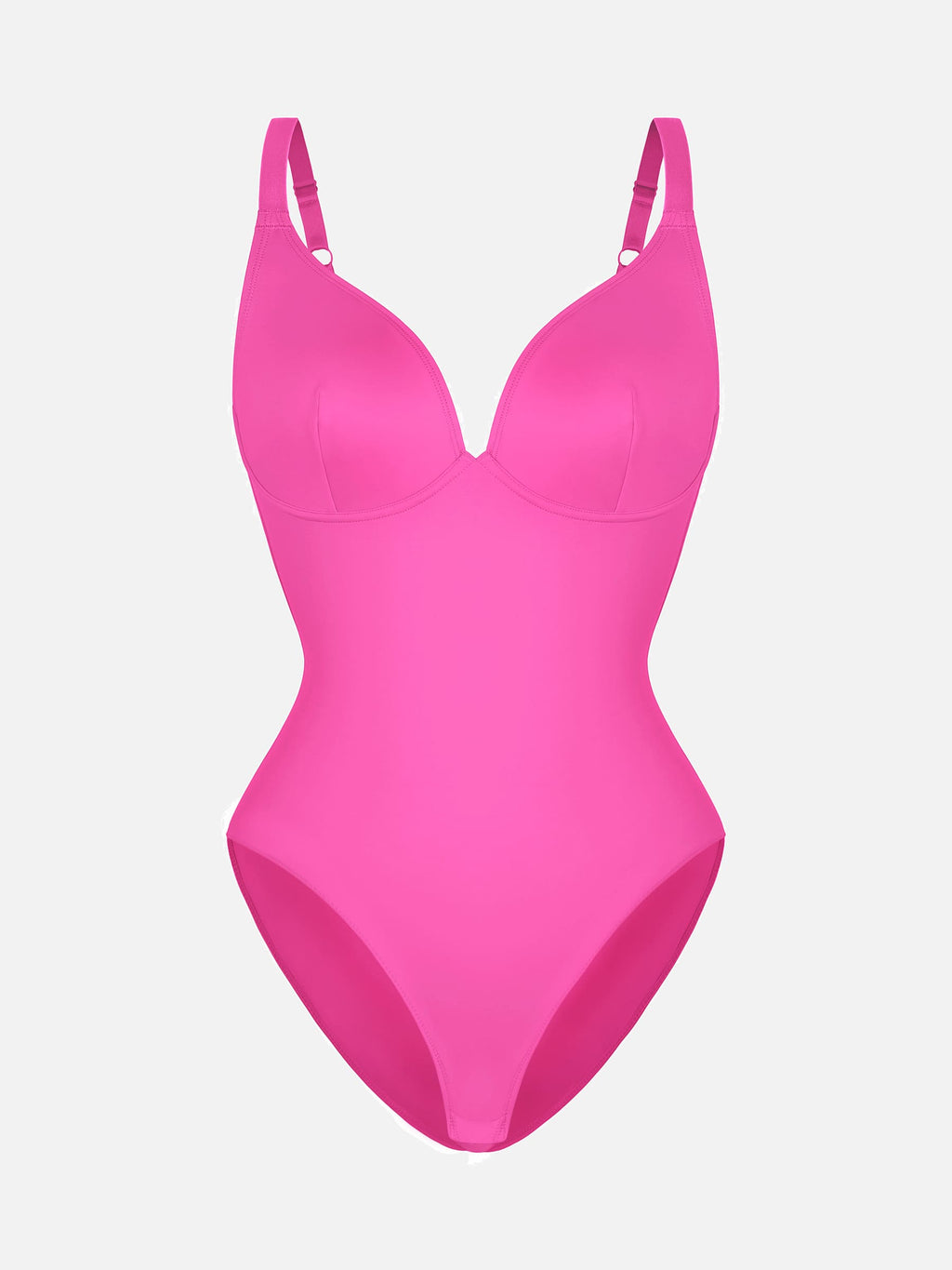 Feelingirl V Neck Adjustable Straps Tummy Control  Bodysuit