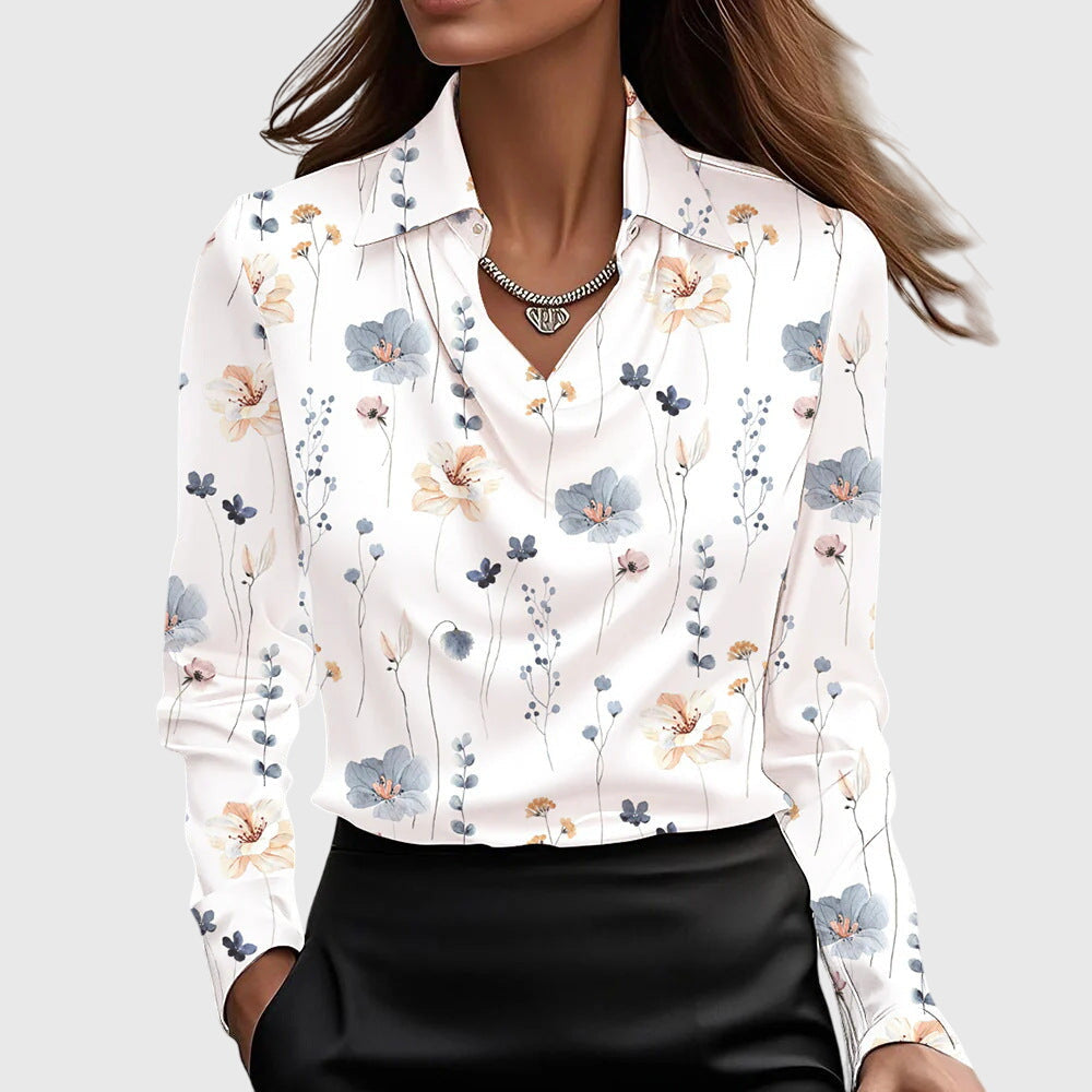 Blusa Clara | Con brillo elegante y cuello fruncido