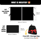 Complete Car Privacy Curtain Set (4 Pieces)