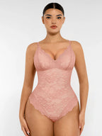 Feelingirl Lace V Neck Full Bodysuit