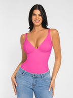 Feelingirl V Neck Adjustable Straps Tummy Control  Bodysuit
