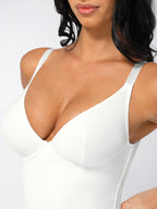 Feelingirl V Neck Adjustable Straps Tummy Control  Bodysuit