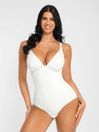 Feelingirl V Neck Adjustable Straps Tummy Control  Bodysuit