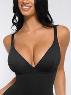 Feelingirl V Neck Adjustable Straps Tummy Control  Bodysuit