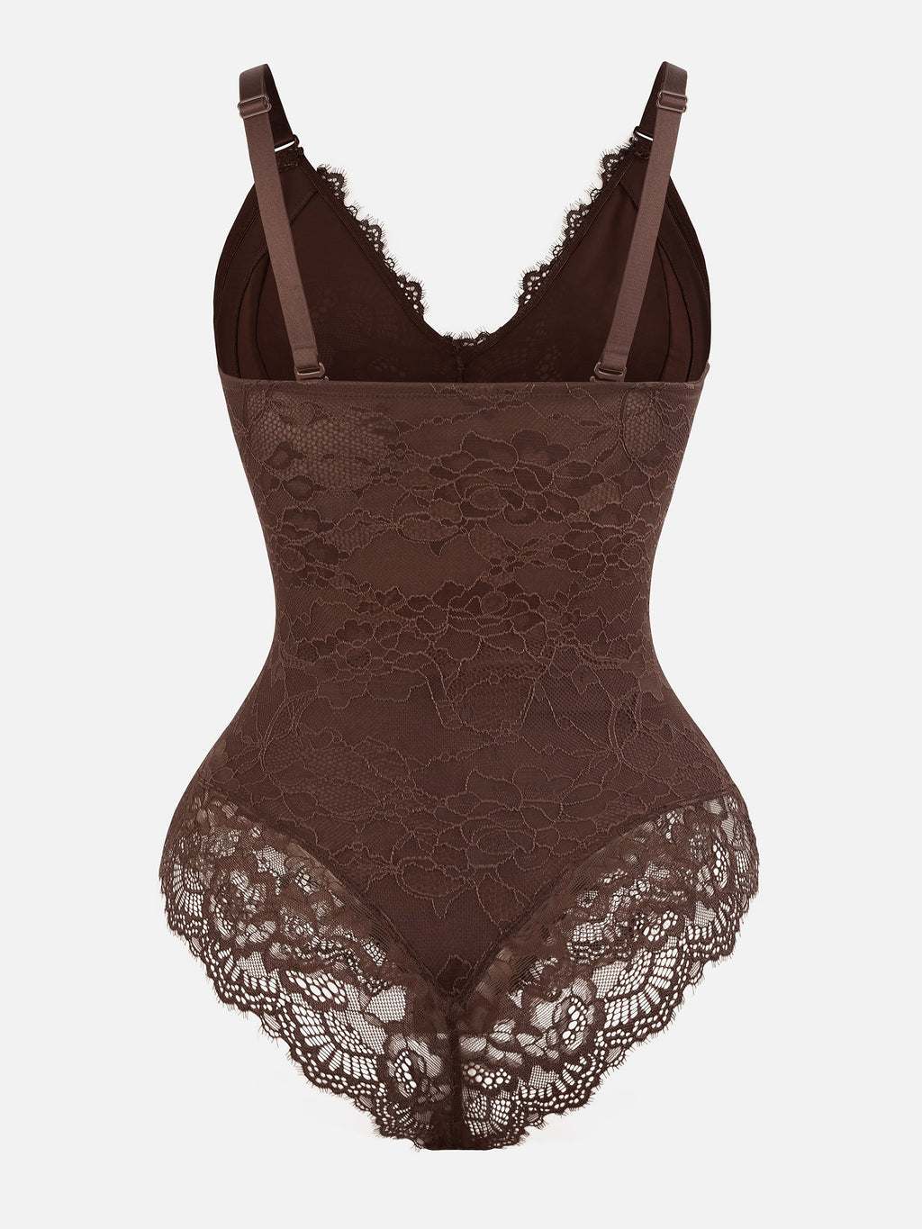 Feelingirl-V-Neck-Bodysuit-with-Lace-Fabric-BN5
