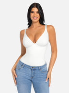 Feelingirl V Neck Tummy Control Thong Bodysuit