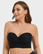 Sujetador Longline Sin Tirantes con Aros y Encaje Suave