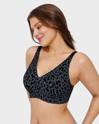 Sujetador Escote en V Sin Aros Estilo Leopardo