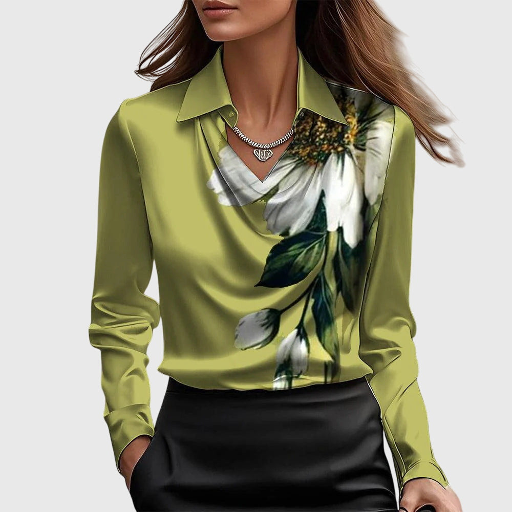 Blusa Clara | Con brillo elegante y cuello fruncido